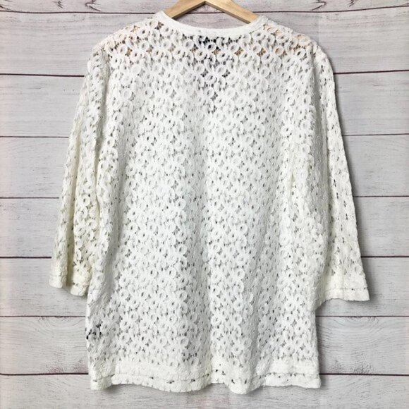 Nicole Miller Eyelet Lace Long Sleeve L - Picture 2 of 3